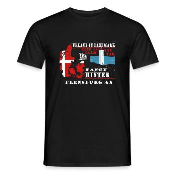 Urlaub in Dänemark fängt hinter Flensburg an - Männer T-Shirt - Schwarz - Vorne - AI Model Male 178 light (178cm)
