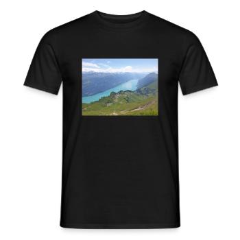 MOUNTAIN AND LAKE - Men's T-Shirt - black - Front - AI Model Male 178 light (178cm)
