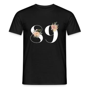 89th Anniversary Flowers (Gift of 89 years) - Men's T-Shirt - black - Front - AI Model Male 178 light (178cm)