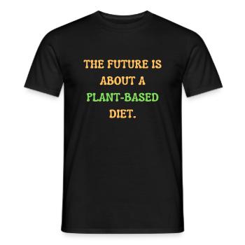 In der Zukunft geht es um eine pflanzliche Ernährung - Männer T-Shirt - Schwarz - Vorne - AI Model Male 178 light (178cm)