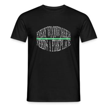 job arboriculture tree woodworking - Men's T-Shirt - black - Front - AI Model Male 178 light (178cm)