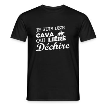 je suis une Cavalière qui déchire - T-shirt homme - noir - Devant - AI Model Male 178 light (178cm)