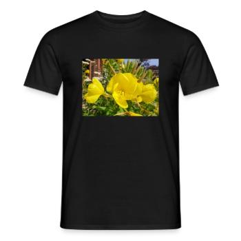 Nachtkerze Oenothera biennis - Männer T-Shirt - Schwarz - Vorne - AI Model Male 178 light (178cm)