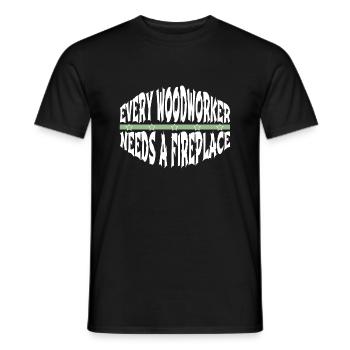 statement carpenter saw felling carpenter tshirts - Männer T-Shirt - Schwarz - Vorne - AI Model Male 178 light (178cm)