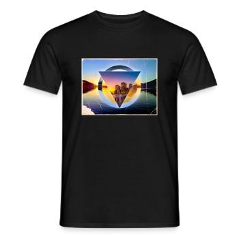 Mount Fuji Newyork Stadtbild Originalfarben - Männer T-Shirt - Schwarz - Vorne - AI Model Male 178 light (178cm)