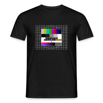 Test pattern clothing 80s 90s please wait - - Men's T-Shirt - black - Front - AI Model Male 178 light (178cm)