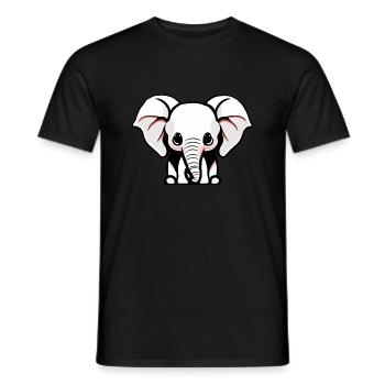 Kleiner Elefant Cartoon niedlich Abenteuer 12 - Männer T-Shirt - Schwarz - Vorne - AI Model Male 178 light (178cm)
