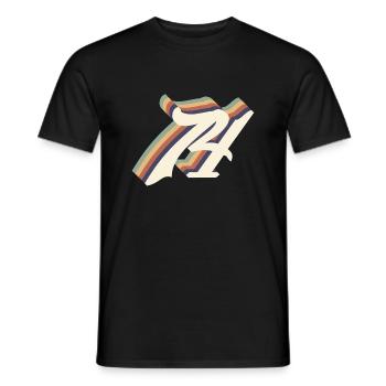 Vintage 74th anniversary - Men's T-Shirt - black - Front - AI Model Male 178 light (178cm)