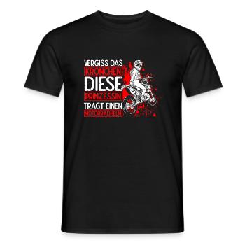 Bikerin Motorradfahrerin Kein Krönchen Spruch Bike - Männer T-Shirt - Schwarz - Vorne - AI Model Male 178 light (178cm)