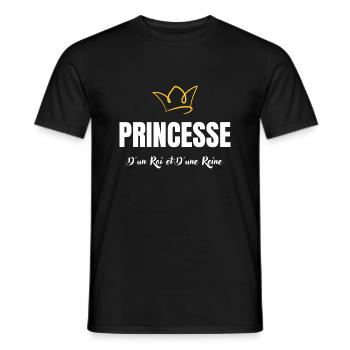 princesse d'un roi et d'une reine - T-shirt homme - noir - Devant - AI Model Male 178 light (178cm)