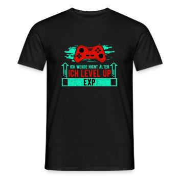 ICH WERDE NICHT ÄLTER, ICH LEVEL UP - Männer T-Shirt - Schwarz - Vorne - AI Model Male 178 light (178cm)