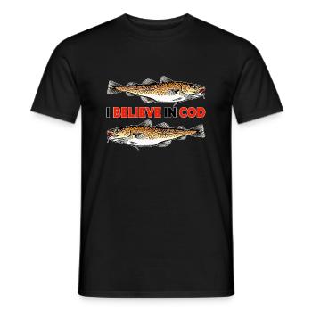 Fishing - I believe in Cod - Men's T-Shirt - black - Front - AI Model Male 178 light (178cm)