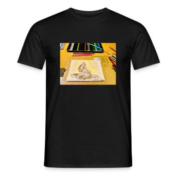 2C097180 2ECA 49FA 990E D15BD803BF86 - Männer T-Shirt - Schwarz - Vorne - AI Model Male 178 light (178cm)