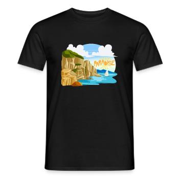 Summer Beach Sea - Men's T-Shirt - black - Front - AI Model Male 178 light (178cm)