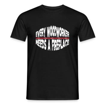 Present Idea Hearbeat Union Carpenter Tshirts - Men's T-Shirt - black - Front - AI Model Male 178 light (178cm)