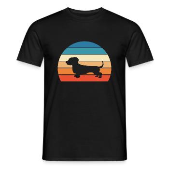 Teckel Teckel Retro Chien - T-shirt homme - noir - Devant - AI Model Male 178 light (178cm)