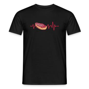 Mett Heartbeat Herzschlag Mett Brötchen Geschenk - Männer T-Shirt - Schwarz - Vorne - AI Model Male 178 light (178cm)