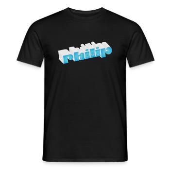 Philip Vorname - Männer T-Shirt - Schwarz - Vorne - AI Model Male 178 light (178cm)