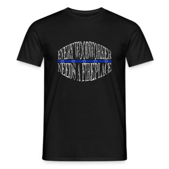 Lumberman Proud Carpenter Skull Tshirts Wood - Men's T-Shirt - black - Front - AI Model Male 178 light (178cm)