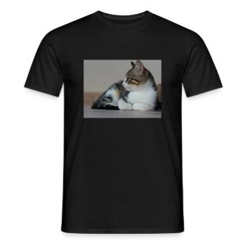 Katzen - Männer T-Shirt - Schwarz - Vorne - AI Model Male 178 light (178cm)