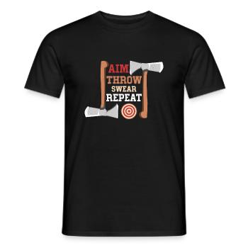 Aim Throw Jurer Repeat Hachette Lanceur de hache - T-shirt homme - noir - Devant - AI Model Male 178 light (178cm)