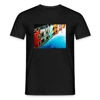 Buntes Burano (Venedig) - Männer T-Shirt - Schwarz - Vorne - AI Model Male 178 light (178cm)