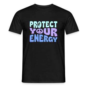 Protect Your Energy - Männer T-Shirt - Schwarz - Vorne - AI Model Male 178 light (178cm)