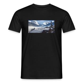 Winter Panorama - Männer T-Shirt - Schwarz - Vorne - AI Model Male 178 light (178cm)