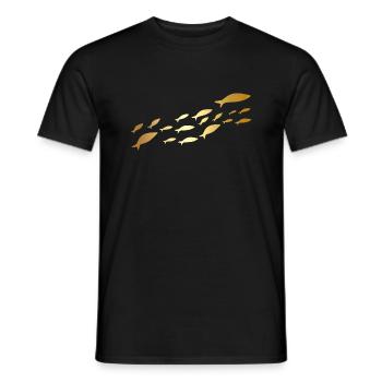 poisson sardine doré - T-shirt homme - noir - Devant - AI Model Male 178 light (178cm)