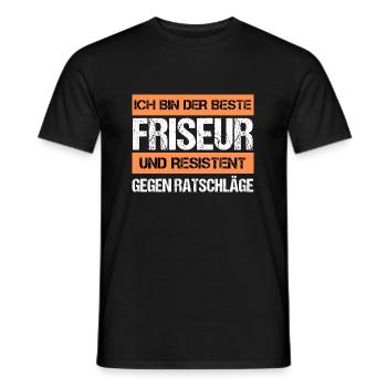Coiffeur résistant - T-shirt homme - noir - Devant - AI Model Male 178 light (178cm)