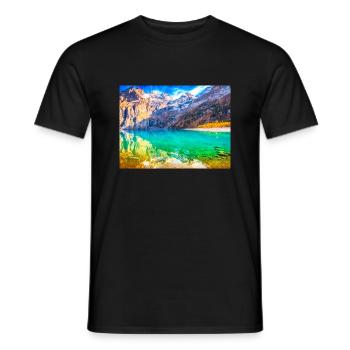 ALPINE PARADISE - Men's T-Shirt - black - Front - AI Model Male 178 light (178cm)