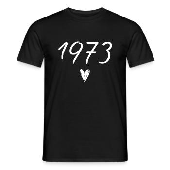 1973 coeur anniversaire - T-shirt homme - noir - Devant - AI Model Male 178 light (178cm)