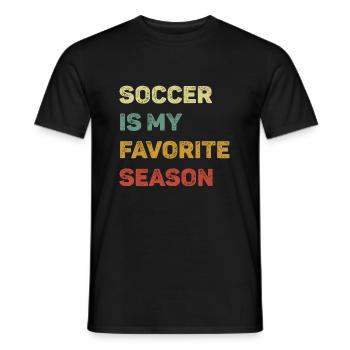 Fußball ist meine Lieblingssaison Retro - Männer T-Shirt - Schwarz - Vorne - AI Model Male 178 light (178cm)