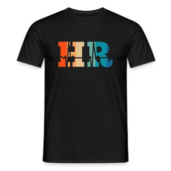 Battement de cœur rétro Human Resources - T-shirt homme - noir - Devant - AI Model Male 178 light (178cm)