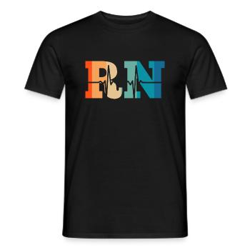 Battement de cœur rétro registered nurse - T-shirt homme - noir - Devant - AI Model Male 178 light (178cm)