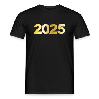2025 Jahrgang Geschenk - Männer T-Shirt - Schwarz - Vorne - AI Model Male 178 light (178cm)