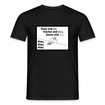 Rosen sind Rot, Veilchen sind blau, Katzen Lustig - Männer T-Shirt - Schwarz - Vorne - AI Model Male 178 light (178cm)