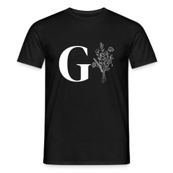 Minimalist flowers - Men's T-Shirt - black - Front - AI Model Male 178 light (178cm)