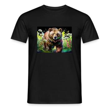 Ours déterminé - T-shirt homme - noir - Devant - AI Model Male 178 light (178cm)