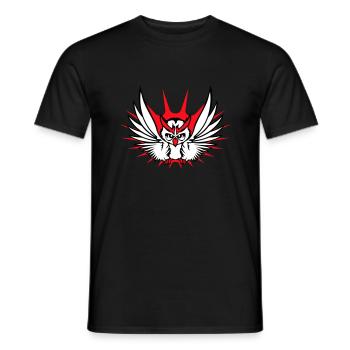 hibou oiseau aigle hibou hibou oiseau de nuit chouette effraie volant cool - T-shirt homme - noir - Devant - AI Model Male 178 light (178cm)