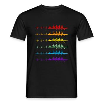 Aviron Heartbeat Quatre Couleurs Arc-en-ciel - T-shirt homme - noir - Devant - AI Model Male 178 light (178cm)