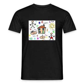 DESSIN ENFANTS - T-shirt homme - noir - Devant - AI Model Male 178 light (178cm)