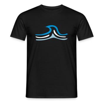 eau vague plage maritime cadeau marin - T-shirt homme - noir - Devant - AI Model Male 178 light (178cm)