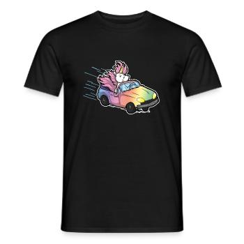 Lustiges Einhorn Auto Geschenk Führerschein Comic - Männer T-Shirt - Schwarz - Vorne - AI Model Male 178 light (178cm)