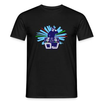 DJ Shirt Club Digital Deck Mixing Console with Headphones - Men's T-Shirt - black - Front - AI Model Male 178 light (178cm)