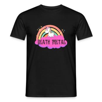 Death Metal Unicorn - Men's T-Shirt - black - Front - AI Model Male 178 light (178cm)