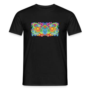 Flower Power Large - T-shirt homme - noir - Devant - AI Model Male 178 light (178cm)