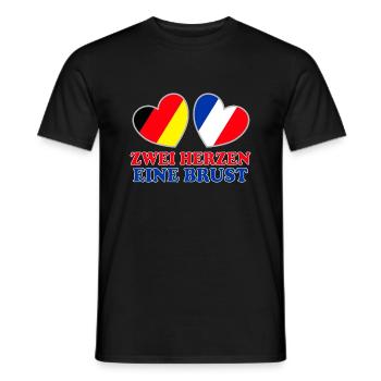 Deutschland Frankreich Deutsch Franzose - Männer T-Shirt - Schwarz - Vorne - AI Model Male 178 light (178cm)