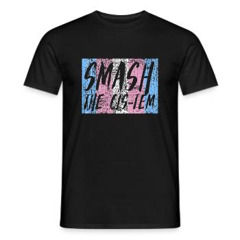 Smash the cis-tem Transsexuality Gay Pride Queer - Men's T-Shirt - black - Front - AI Model Male 178 light (178cm)
