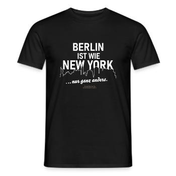Berlin Spruch wie New York nur ganz anders - Männer T-Shirt - Schwarz - Vorne - AI Model Male 178 light (178cm)